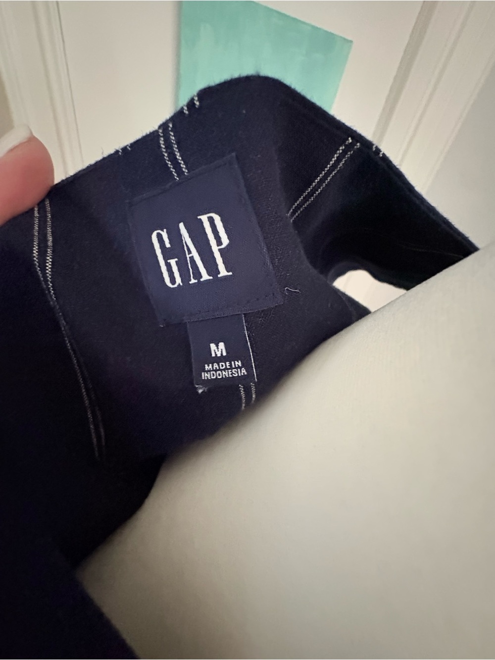 GAP Navy Pinstripe Vest Top - Picture 4 of 4